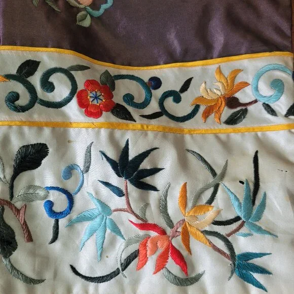 Vintage Silk Golden Bee Chinese Robe, sz S-L - Picture 8 of 16